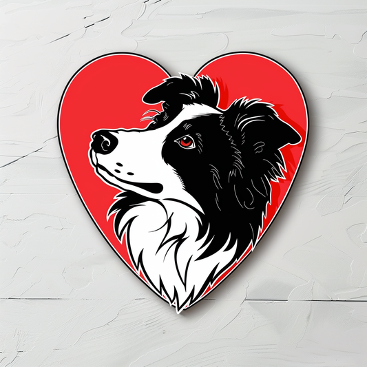 Border Collie Dog majestic Expressive surreal Vinyl Decal Sticker for Car, Laptop, Tumbler and more # F021831-4" x 4"