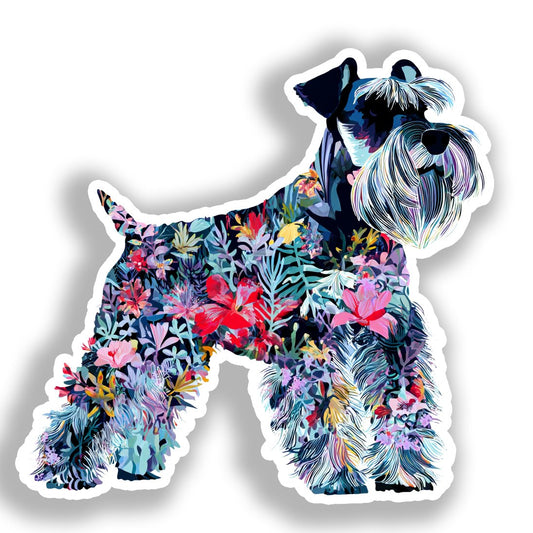 Miniature Schnauzer Dog Vinyl Decal Sticker for Car, Laptop, Tumbler and more # A019283-4" x 4"