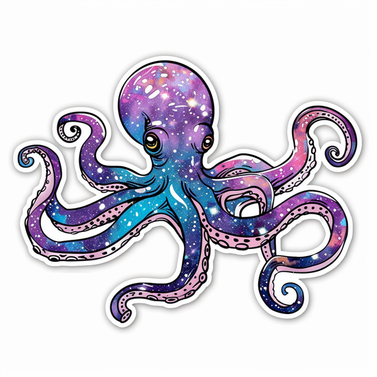 Sticker of a Octopus galaxy majestic Expressive surreal Vinyl Decal Sticker for Car, Laptop, Tumbler and more # F015654