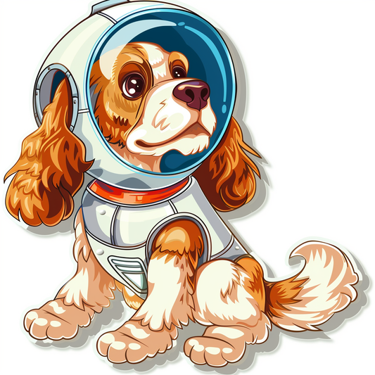 Cute and Adorable Cocker Spaniel Dog Expressive surreal Vinyl Decal Sticker for Car, Laptop, Tumbler and more # F019977-4" x 4"