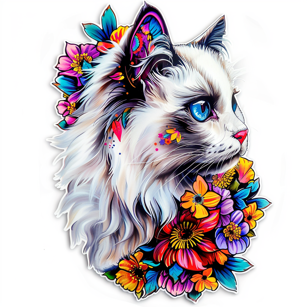 Ragdoll Cat Vinyl Decal Sticker for Car, Laptop, Tumbler and more # F010156