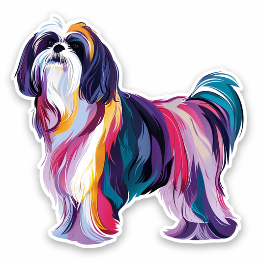 Adorable Shih Tzu Dog Expressive surreal Vinyl Decal Sticker for Car, Laptop, Tumbler and more # F018519