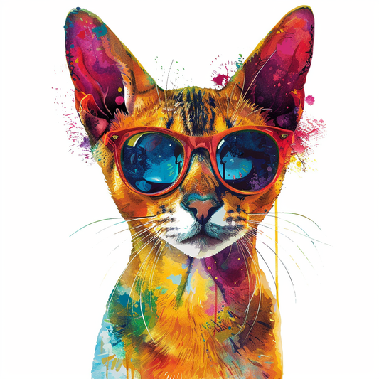 Abyssinian Cat astronaut majestic Expressive surreal Vinyl Decal Sticker for Car, Laptop, Tumbler and more # F021004-4" x 4"