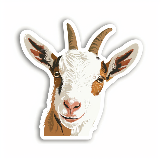 Goat majestic Expressive surreal Vinyl Decal Sticker for Car, Laptop, Tumbler and more # F020508-4" x 4"