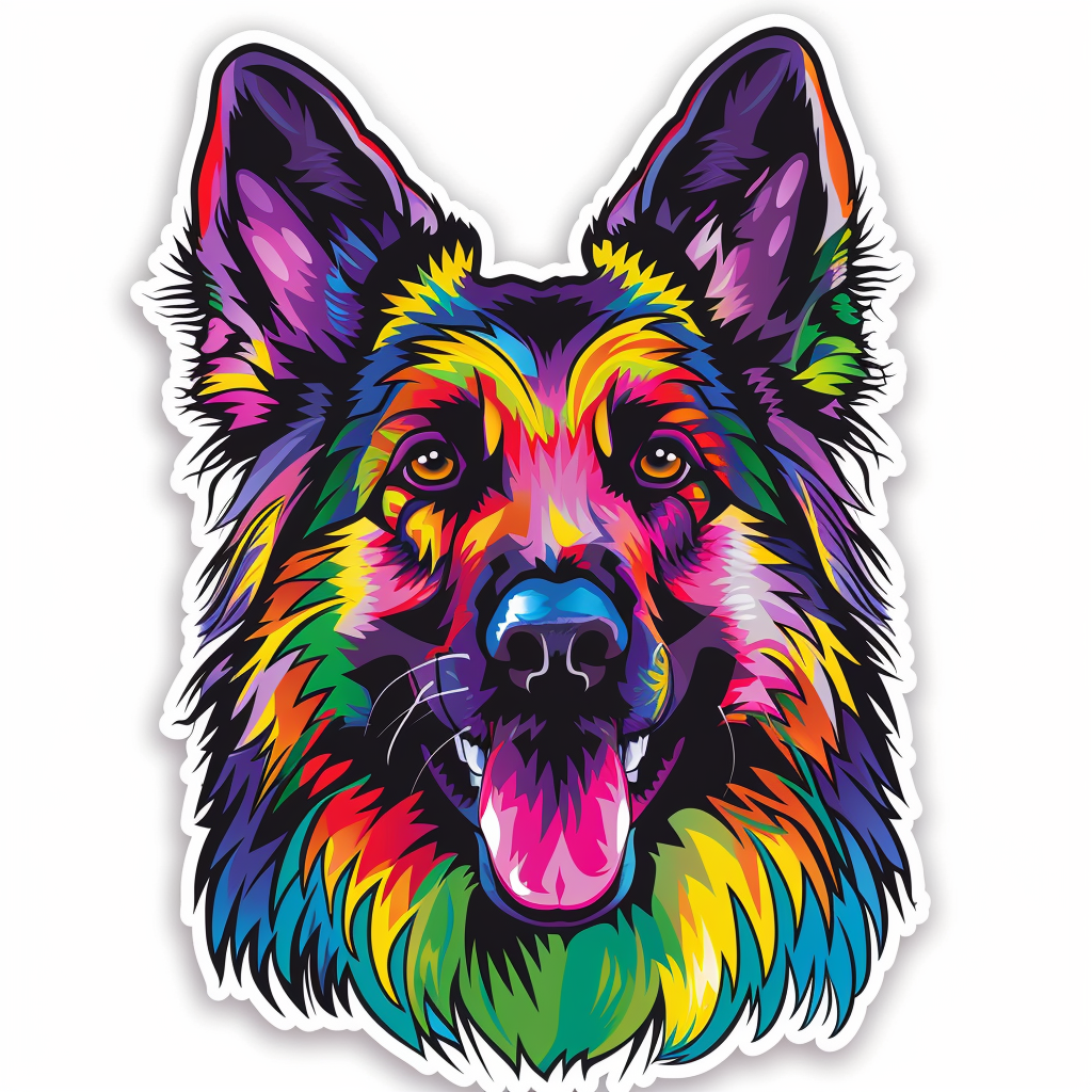 German Shepherd Dog cartoon Vinyl Decal Sticker for Car, Laptop, Tumbler and more # F011555