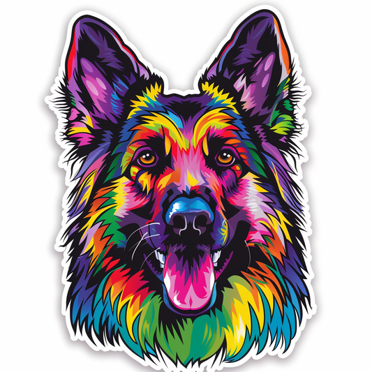 German Shepherd Dog cartoon Vinyl Decal Sticker for Car, Laptop, Tumbler and more # F011555