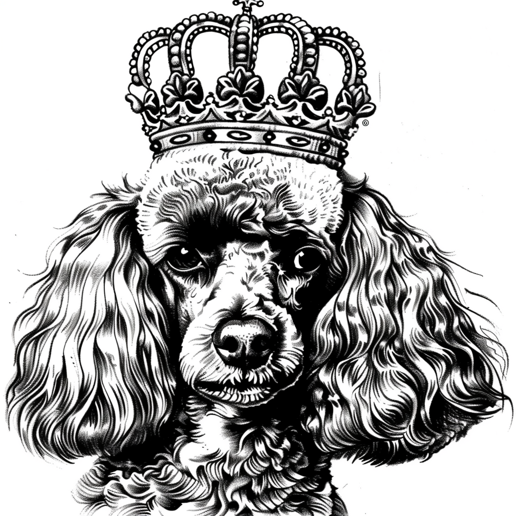 Poodle Dog crowned Vinyl Decal Sticker for Car, Laptop, Tumbler and more # F012553