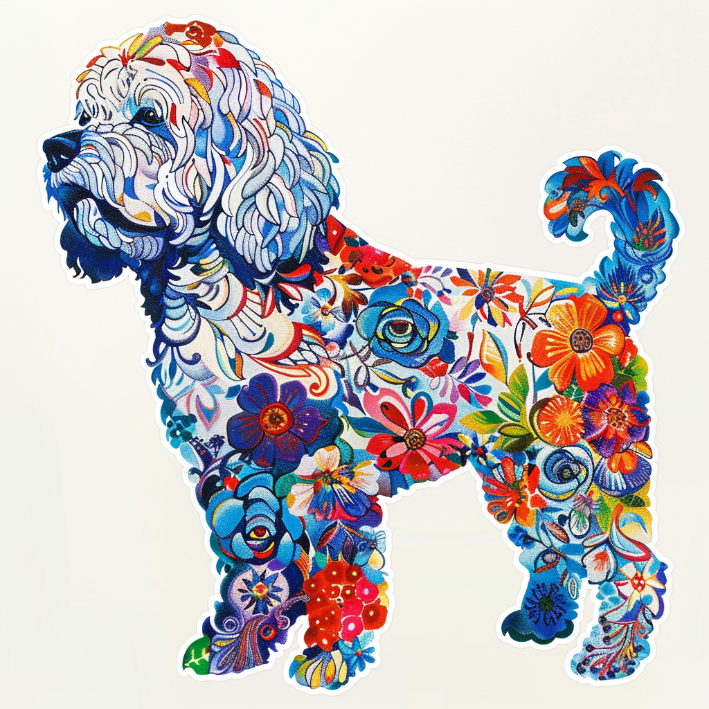 Poodle Dog floral Vinyl Decal Sticker for Car, Laptop, Tumbler and more # F012510