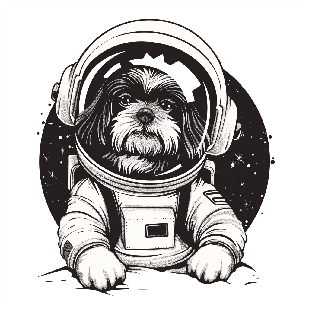 Adorable Shih Tzu Dog Expressive surreal Vinyl Decal Sticker for Car, Laptop, Tumbler and more # F018458