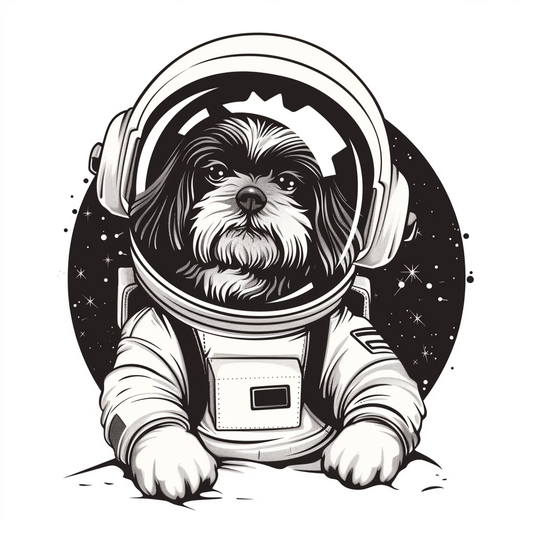 Adorable Shih Tzu Dog Expressive surreal Vinyl Decal Sticker for Car, Laptop, Tumbler and more # F018458