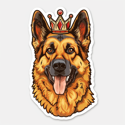 German Shepherd Dog crowned Vinyl Decal Sticker for Car, Laptop, Tumbler and more # F011490