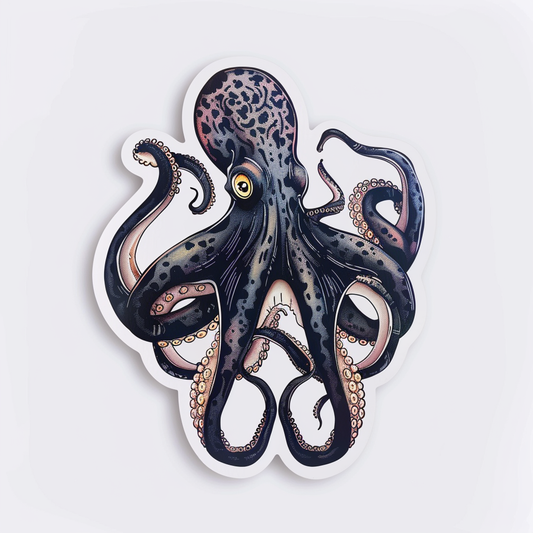 Sticker of a Octopus heartcore majestic Expressive surreal Vinyl Decal Sticker for Car, Laptop, Tumbler and more # F015702