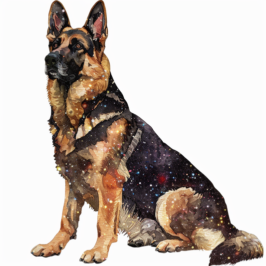 German Shepherd Dog galaxy Vinyl Decal Sticker for Car, Laptop, Tumbler and more # F011297