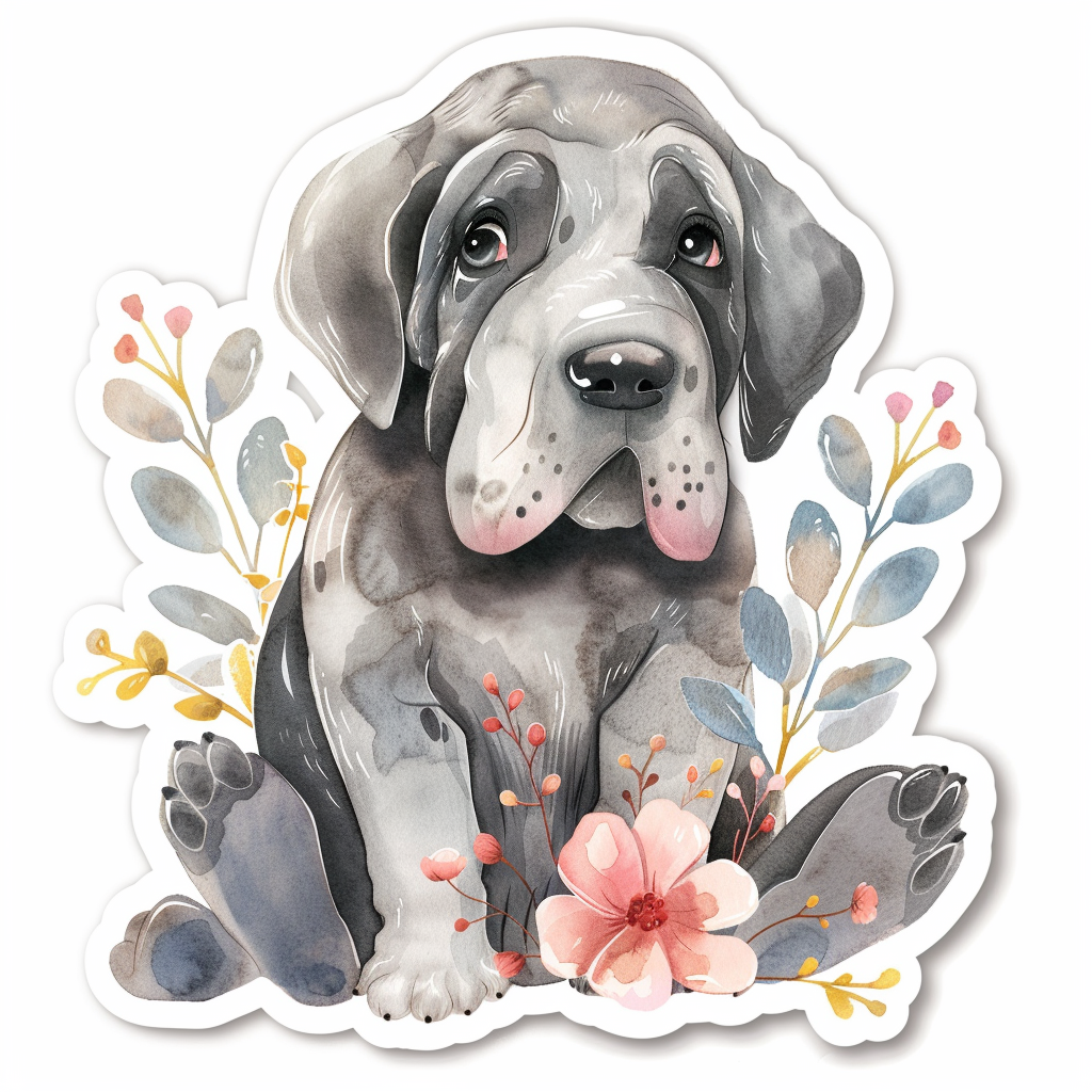 Great Dane Dog Expressive surreal Vinyl Decal Sticker for Car, Laptop, Tumbler and more # F022864