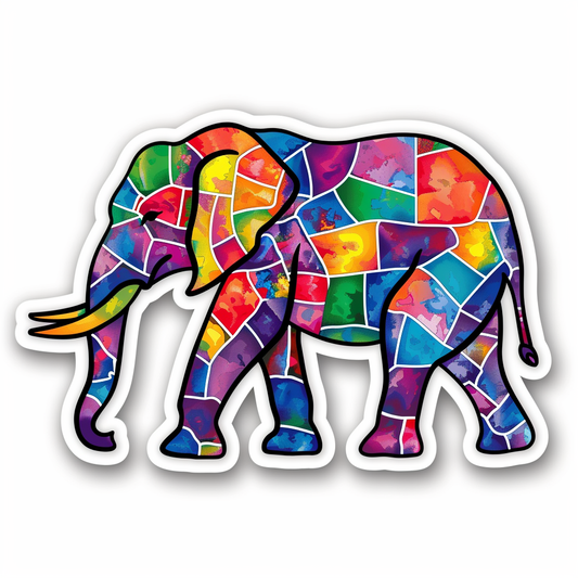 Elephant Expressive surreal Vinyl Decal Sticker for Car, Laptop, Tumbler and more # F022319-4" x 4"