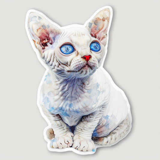 Devon Rex Cat Vinyl Decal Sticker for Car, Laptop, Tumbler and more # F09748