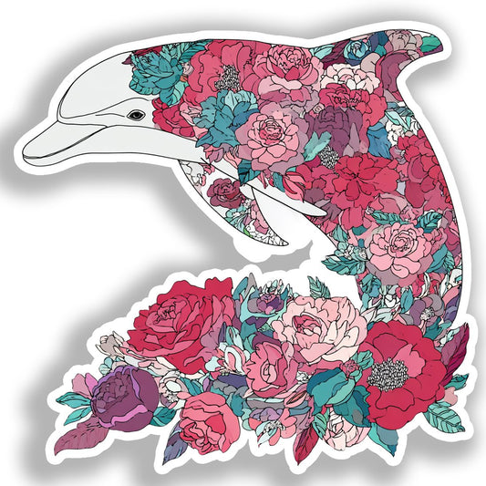 Dolphin Vinyl Decal Sticker for Car, Laptop, Tumbler and more # A018568-4" x 4"