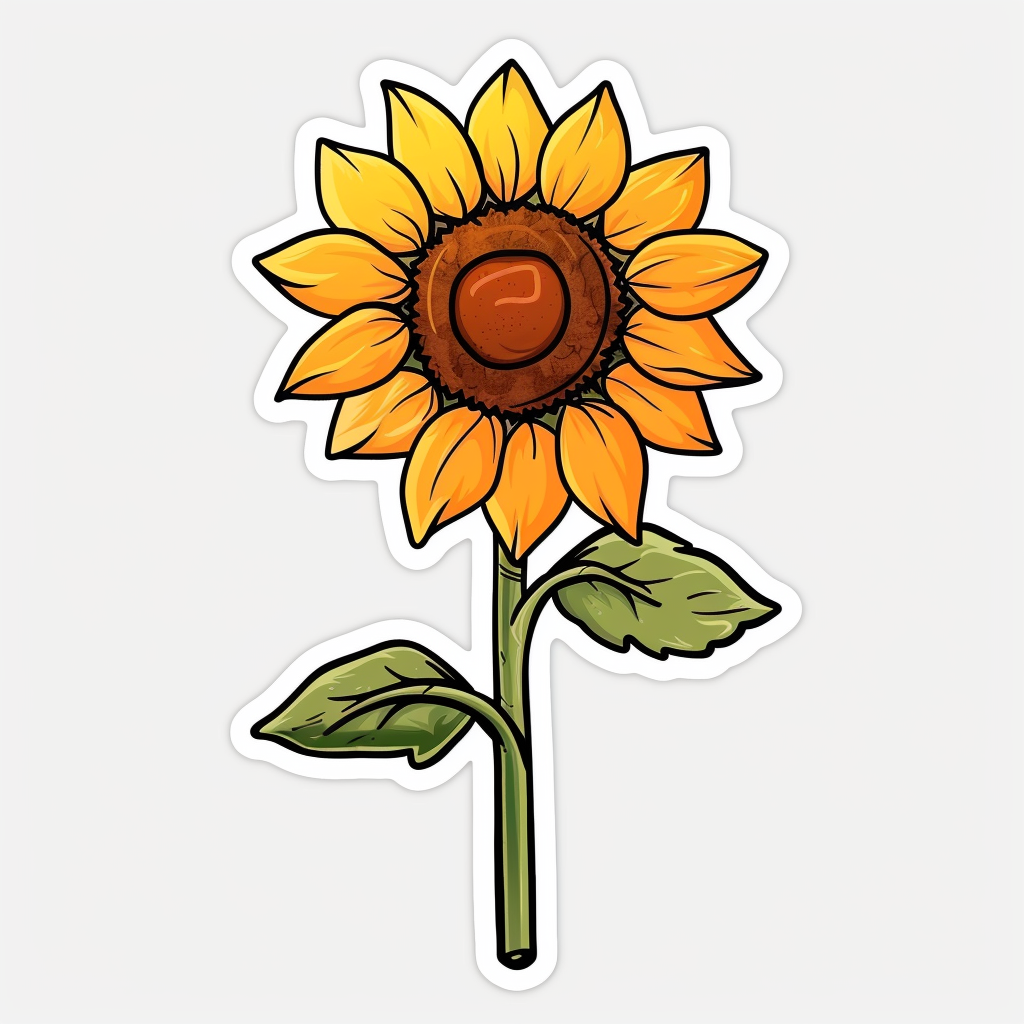 Sunflower flower majestic Expressive surreal Vinyl Decal Sticker for Car, Laptop, Tumbler and more # F023163