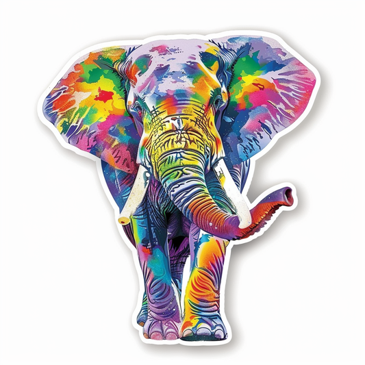 Elephant Expressive surreal Vinyl Decal Sticker for Car, Laptop, Tumbler and more # F022184-4" x 4"