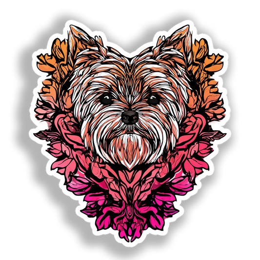 Yorkshire Terrier Dog Vinyl Decal Sticker for Car, Laptop, Tumbler and more # A017165-4" x 4"