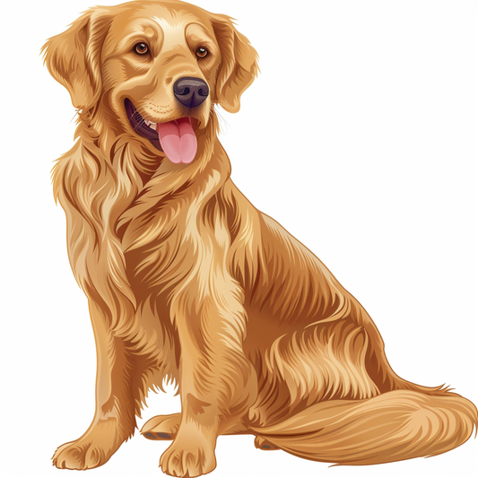 Golden Retriever Expressive surreal Vinyl Decal Sticker for Car, Laptop, Tumbler and more # F020397-4" x 4"