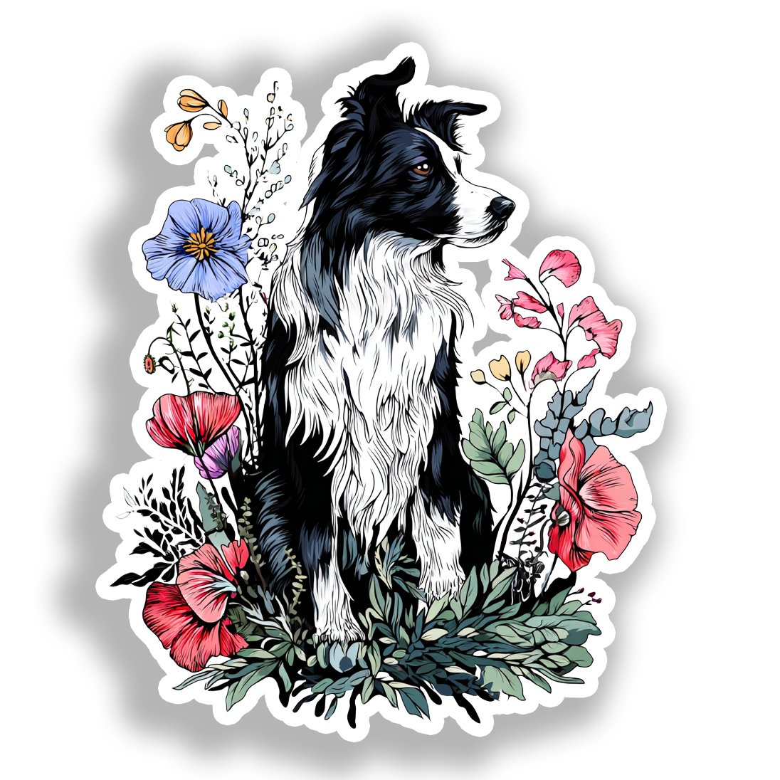 Border Callie Dog Vinyl Decal Sticker for Car, Laptop, Tumbler and more # A019023-4" x 4"