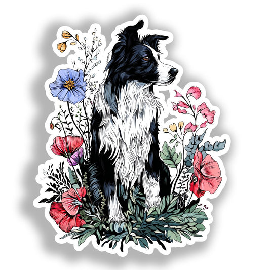 Border Callie Dog Vinyl Decal Sticker for Car, Laptop, Tumbler and more # A019023-4" x 4"