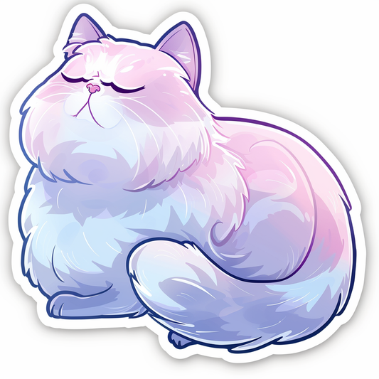 Sticker of a Persian Cat majestic Expressive surreal Vinyl Decal Sticker for Car, Laptop, Tumbler and more # F016364