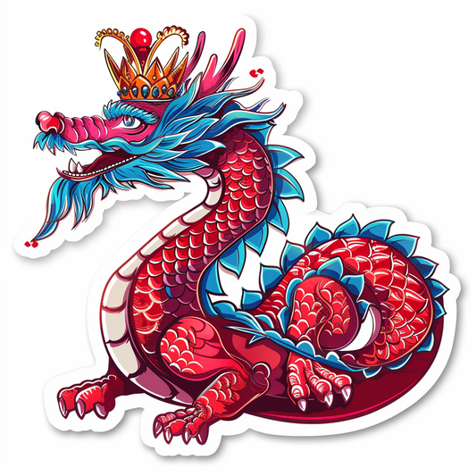 Dragon crowned majestic Expressive surreal Vinyl Decal Sticker for Car, Laptop, Tumbler and more # F019002