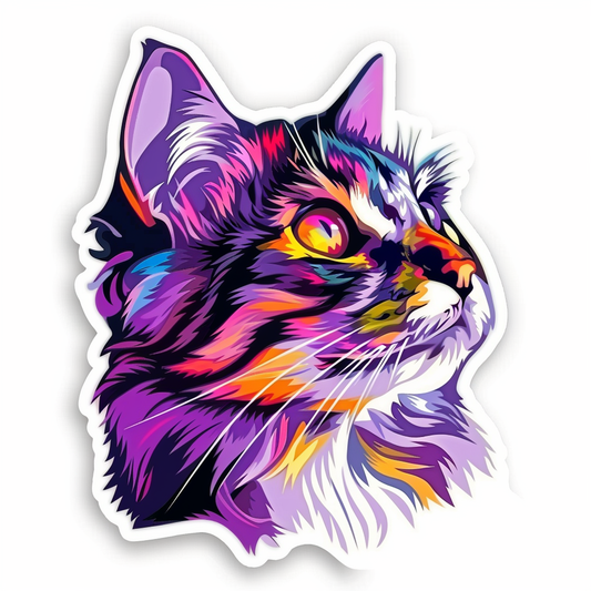 Adorable Turkish Angora Cat  Vinyl Decal Sticker for Car, Laptop, Tumbler and more # F020804-4" x 4"