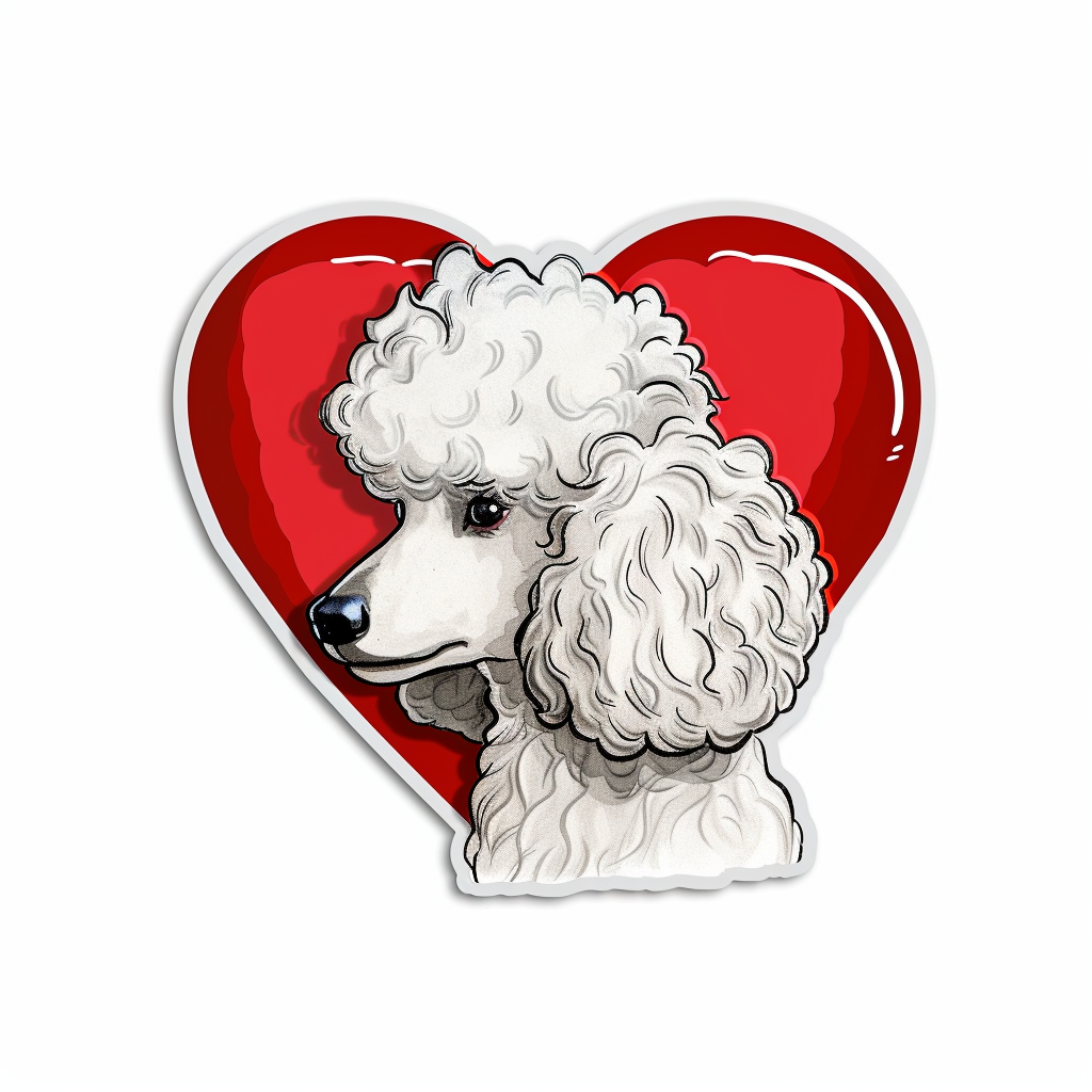 Poodle Dog heartcore Vinyl Decal Sticker for Car, Laptop, Tumbler and more # F012391