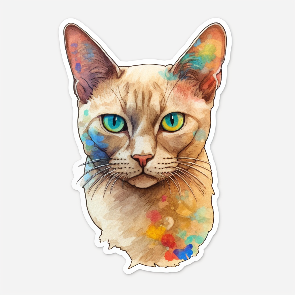 Burmese Cat Heartcore Vinyl Decal Sticker for Car, Laptop, Tumbler and more # F010740