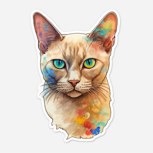 Burmese Cat Heartcore Vinyl Decal Sticker for Car, Laptop, Tumbler and more # F010740