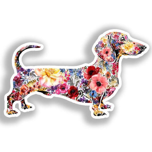 Dachshund Dog Vinyl Decal Sticker for Car, Laptop, Tumbler and more # A019750-4" x 4"