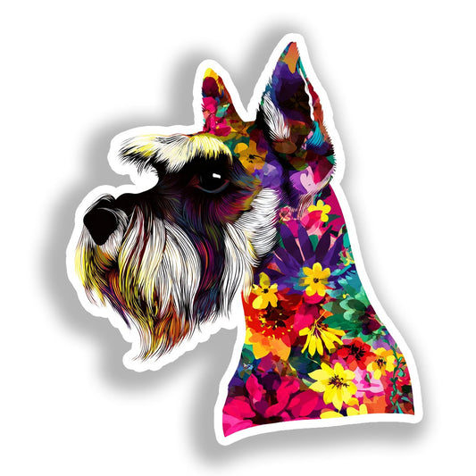 Miniature Schnauzer Dog Vinyl Decal Sticker for Car, Laptop, Tumbler and more # A019332-4" x 4"