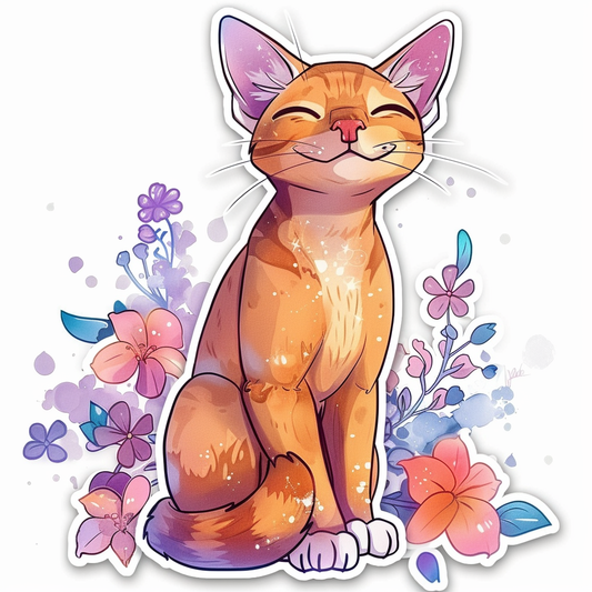 Abyssinian Cat astronaut majestic Expressive surreal Vinyl Decal Sticker for Car, Laptop, Tumbler and more # F021298-4" x 4"