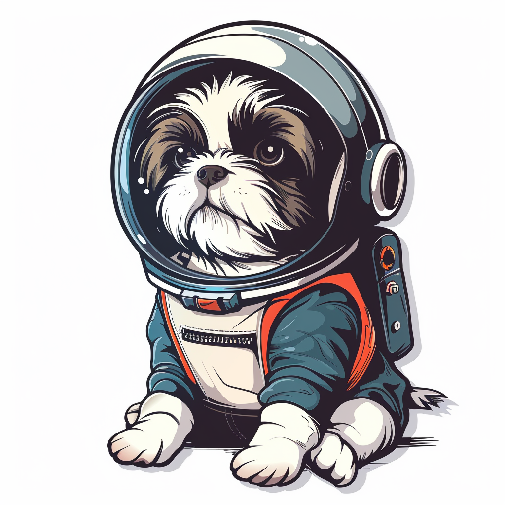 Adorable Shih Tzu Dog Expressive surreal Vinyl Decal Sticker for Car, Laptop, Tumbler and more # F018463