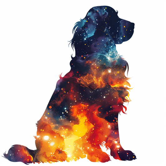 Cocker Spaniel Dog majestic Expressive surreal Vinyl Decal Sticker for Car, Laptop, Tumbler and more # F020352-4" x 4"