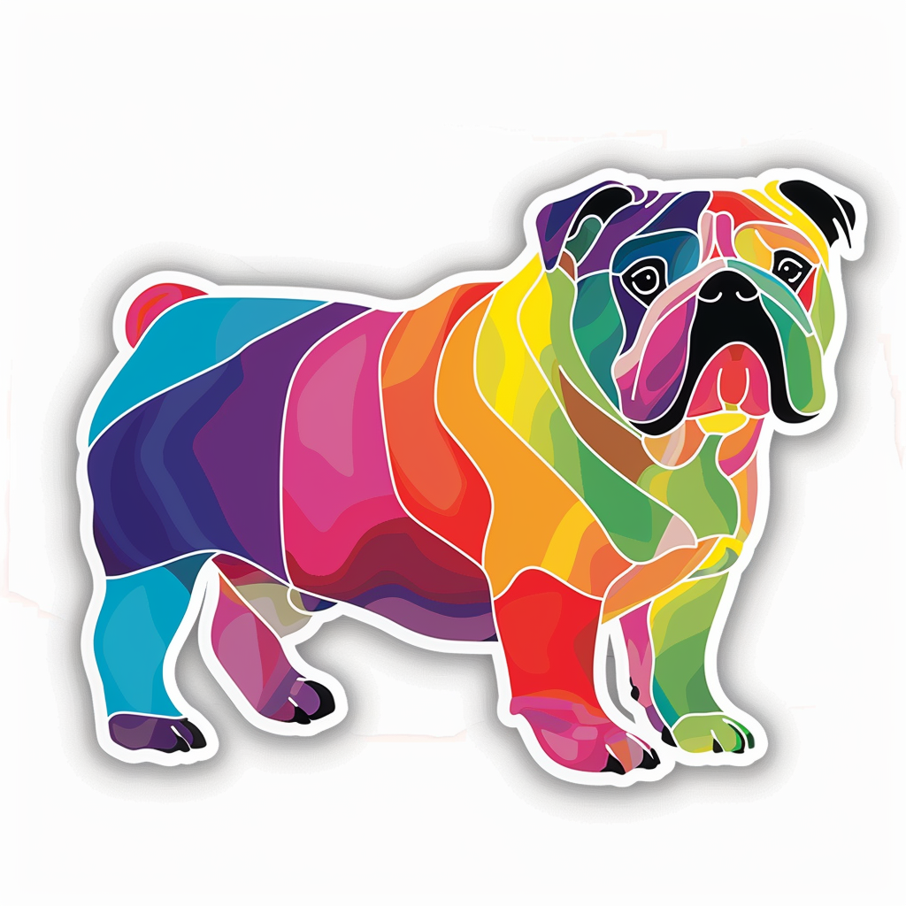 Bulldog Dog majestic Expressive surreal Vinyl Decal Sticker for Car, Laptop, Tumbler and more # F017438