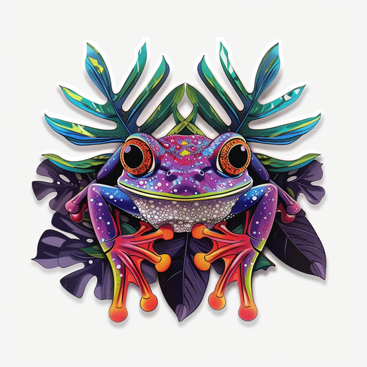 Sticker of a Frog majestic Expressive surreal Vinyl Decal Sticker for Car, Laptop, Tumbler and more # F016783