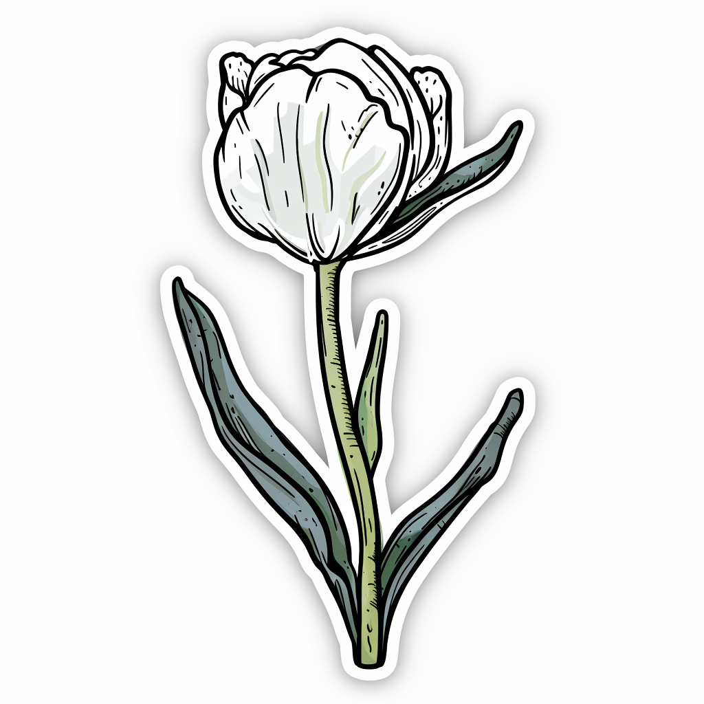 Sticker of a Tulip flower Vinyl Decal Sticker for Car, Laptop, Tumbler and more # F023420