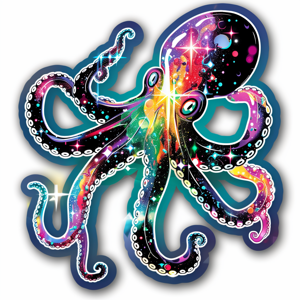 Octopus cyber punk majestic Expressive surreal Vinyl Decal Sticker for Car, Laptop, Tumbler and more # F015598