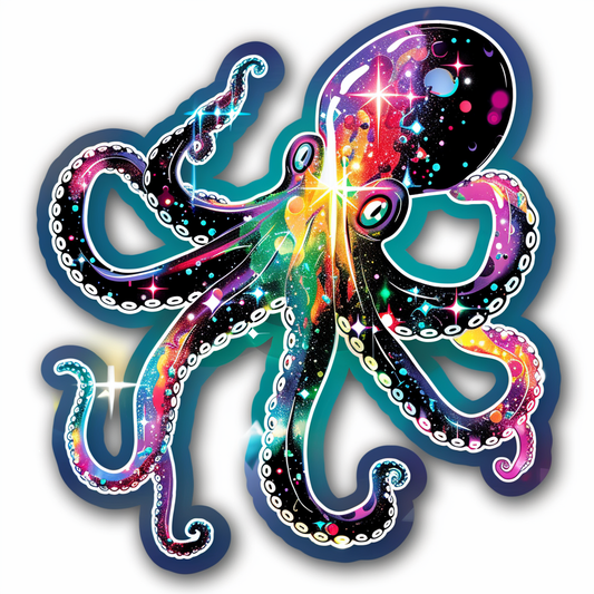 Octopus cyber punk majestic Expressive surreal Vinyl Decal Sticker for Car, Laptop, Tumbler and more # F015598