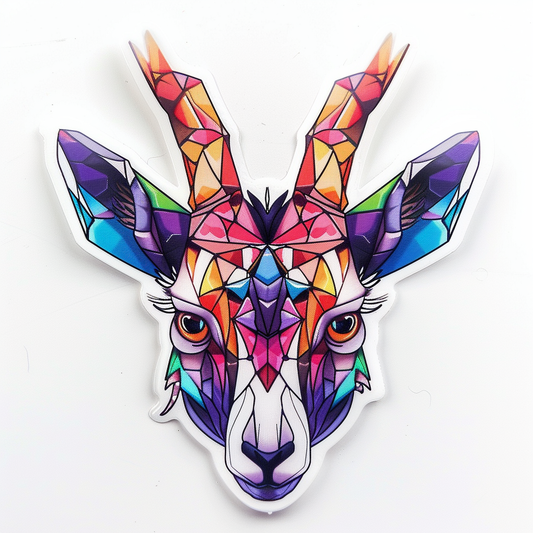 Goat majestic Expressive surreal Vinyl Decal Sticker for Car, Laptop, Tumbler and more # F020413-4" x 4"