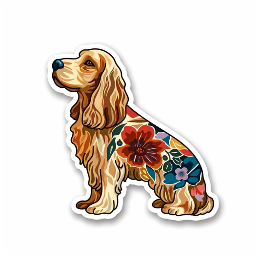 Cocker Spaniel Dog majestic Expressive surreal Vinyl Decal Sticker for Car, Laptop, Tumbler and more # F019763-4" x 4"