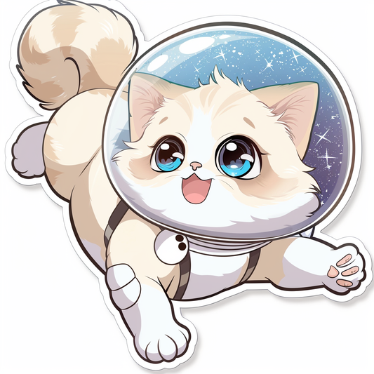 Ragdoll Cat astronaut Vinyl Decal Sticker for Car, Laptop, Tumbler and more # F010206