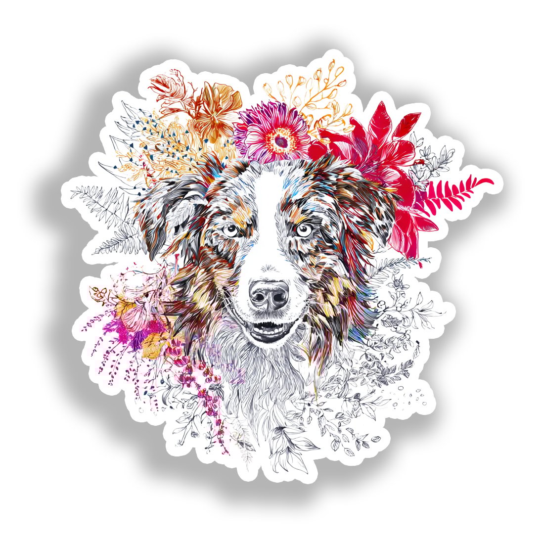 Australian Shepherd Dog Vinyl Decal Sticker for Car, Laptop, Tumbler and more # A018698-4" x 4"