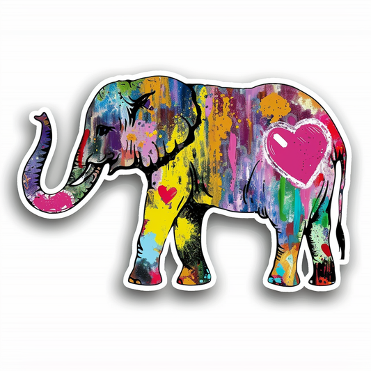 Elephant Expressive surreal Vinyl Decal Sticker for Car, Laptop, Tumbler and more # F022370-4" x 4"
