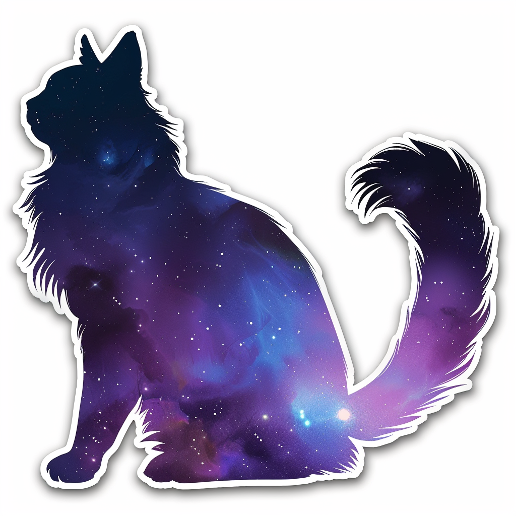 Sticker of a Persian Cat galaxy majestic Expressive surreal Vinyl Decal Sticker for Car, Laptop, Tumbler and more # F016345