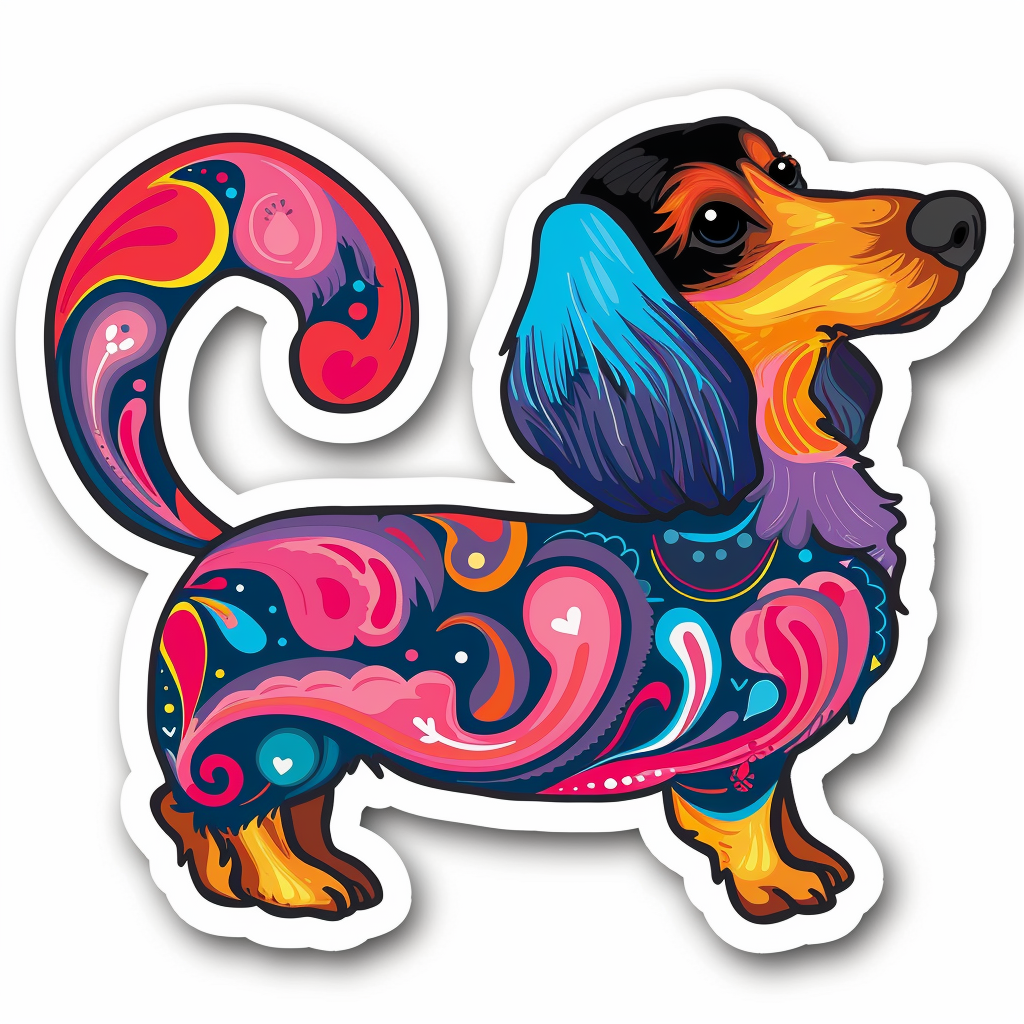Dachshund Dog Heartcore Vinyl Decal Sticker for Car, Laptop, Tumbler and more # F012855